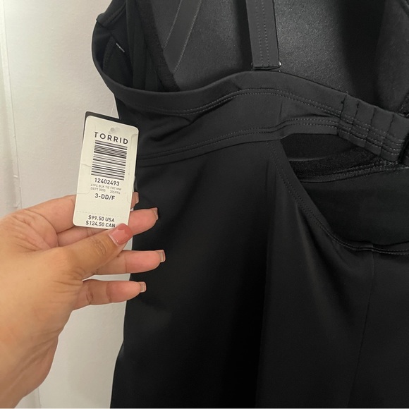 Torrid NWT Black Tie Front Underwire One-Piece Swimsuit - Picture 8 of 9